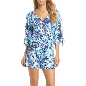 Lilly Pulitzer Bryce Split Sleeve Romper L